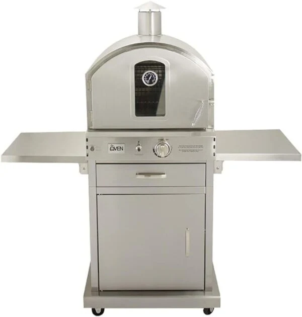 Summerset ‘The Oven’ Outdoor Freestanding Large Capacity Gas Oven with Pizza Stone, Smoker Box and Mobile Cart, 304 Stainless Steel Construction, Natural Gas