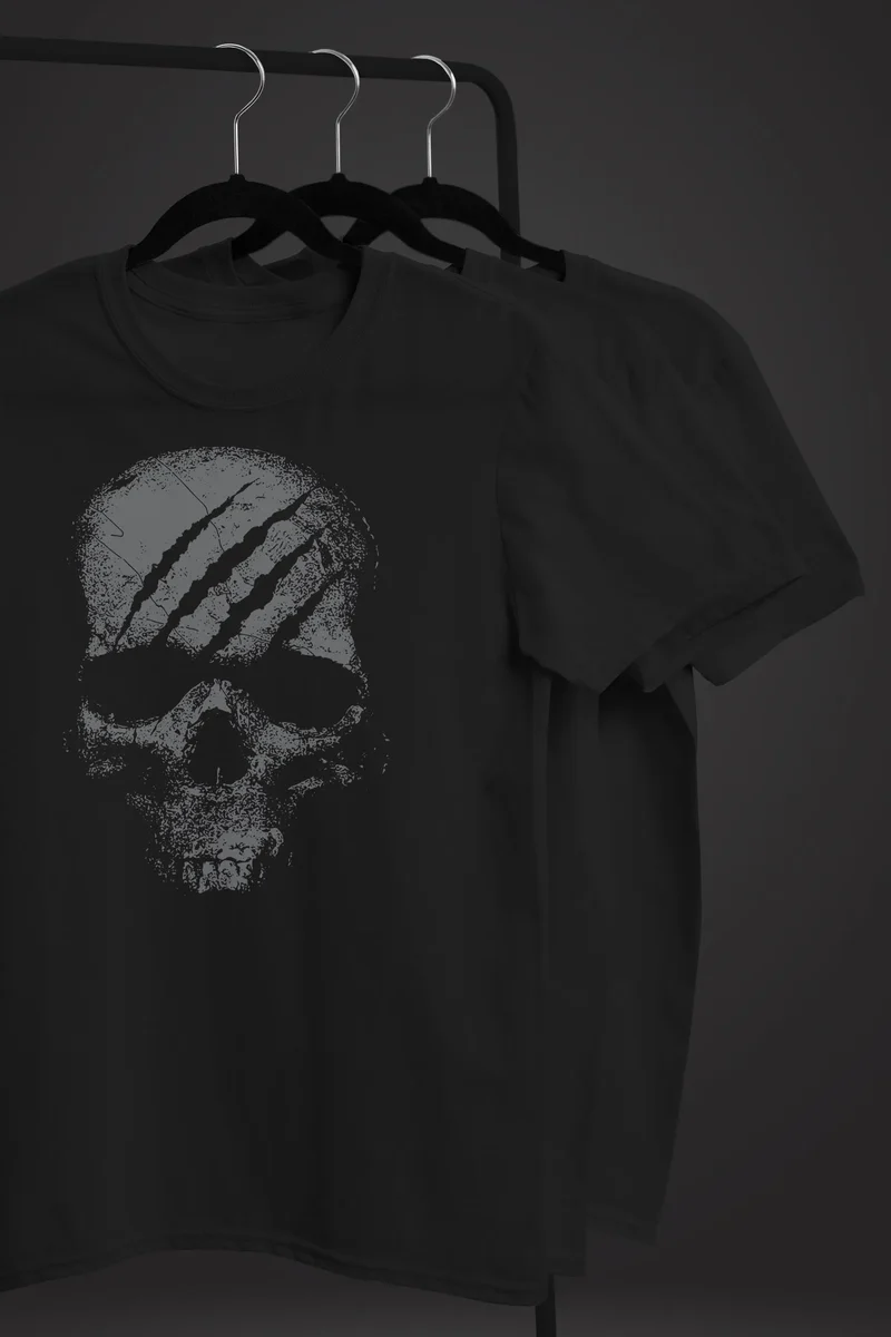 Herren T-Shirt Totenkopf Skull Totenschädel Skelett Print Aufdruck Fashion Streetstyle