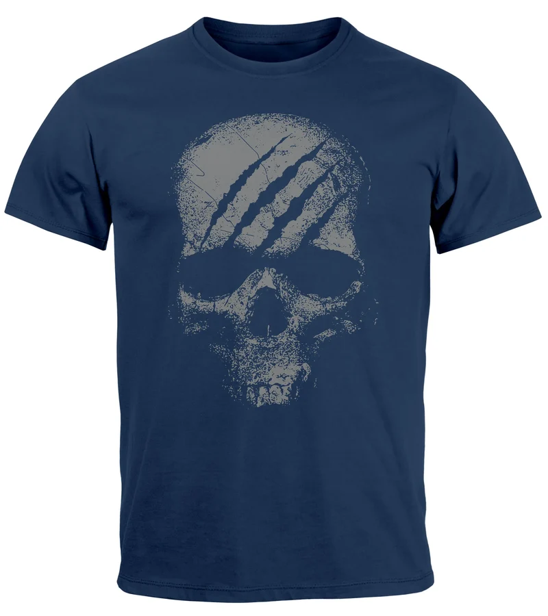 Herren T-Shirt Totenkopf Skull Totenschädel Skelett Print Aufdruck Fashion Streetstyle