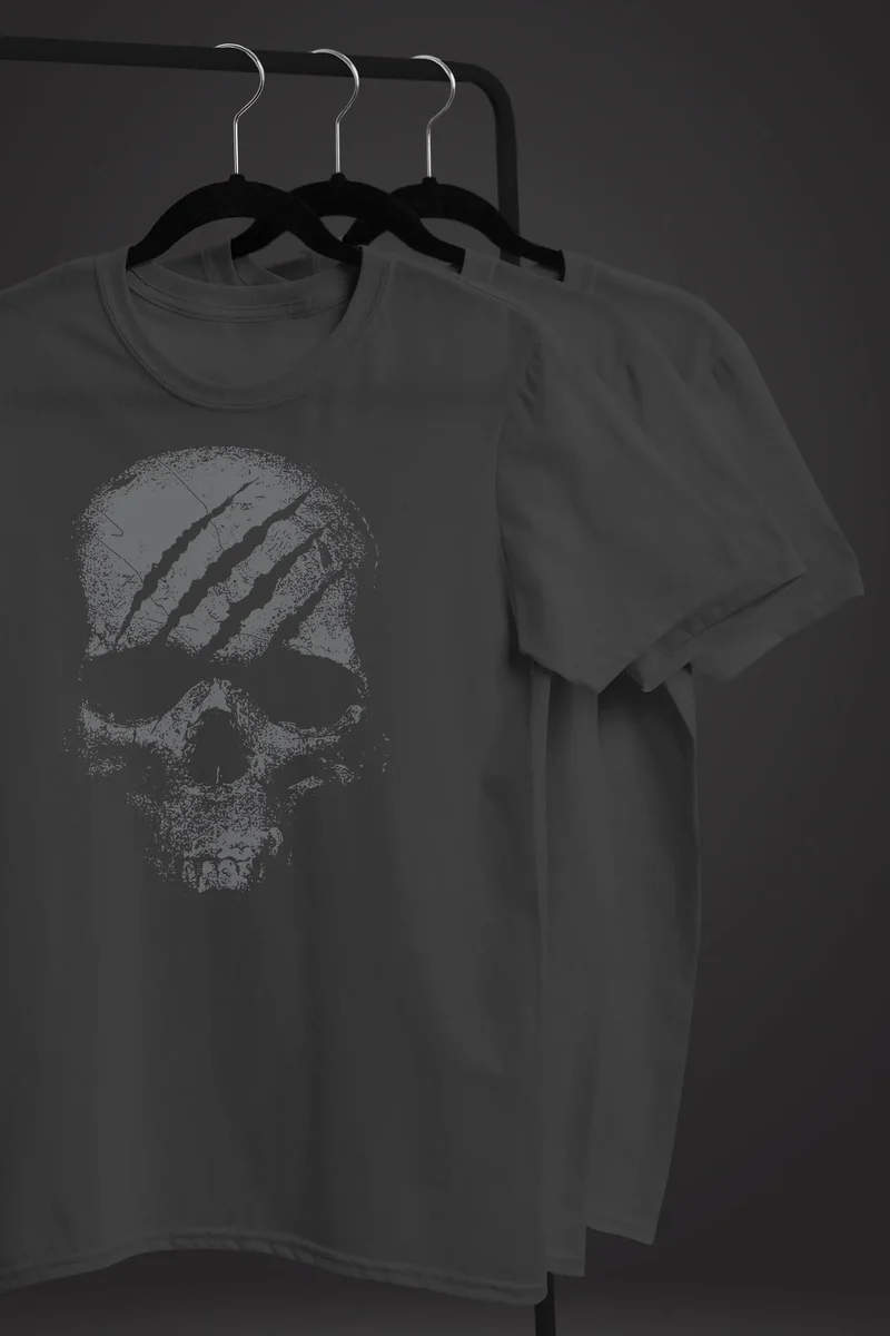 Herren T-Shirt Totenkopf Skull Totenschädel Skelett Print Aufdruck Fashion Streetstyle
