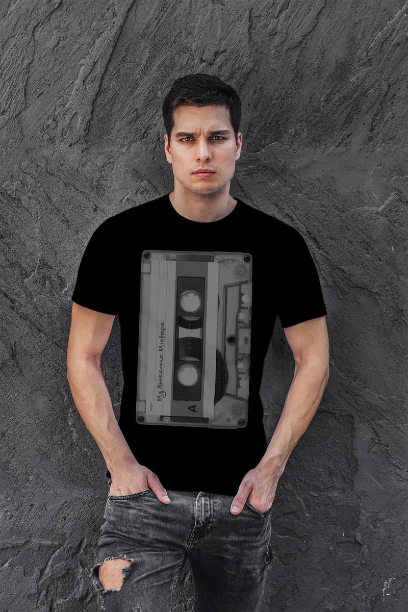 Herren T-Shirt Retro Motiv 80er Jahre Mixtape Kassette Oldschool Fashion Streetstyle
