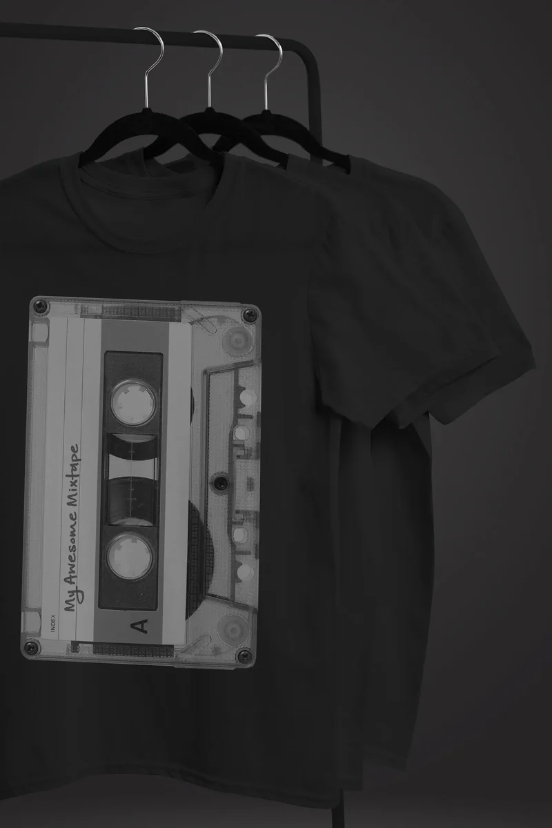 Herren T-Shirt Retro Motiv 80er Jahre Mixtape Kassette Oldschool Fashion Streetstyle