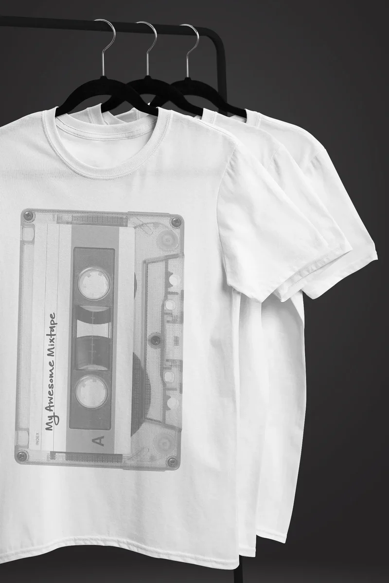 Herren T-Shirt Retro Motiv 80er Jahre Mixtape Kassette Oldschool Fashion Streetstyle
