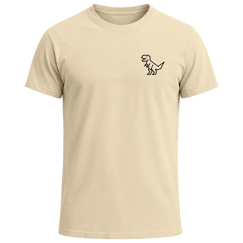 Herren T-Shirt mit Dino Print – Lustiges T-Rex Logo auf der Brust – Kurzarm Baumwollshirt mit Grafikmotiv