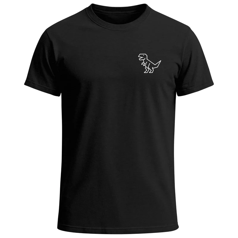 Herren T-Shirt mit Dino Print – Lustiges T-Rex Logo auf der Brust – Kurzarm Baumwollshirt mit Grafikmotiv