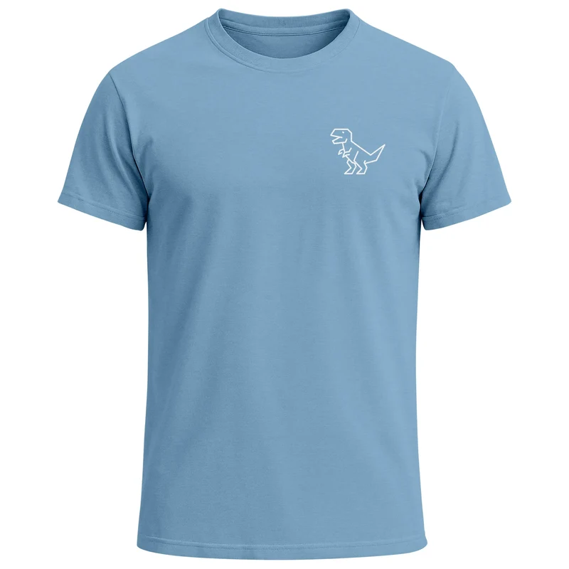Herren T-Shirt mit Dino Print – Lustiges T-Rex Logo auf der Brust – Kurzarm Baumwollshirt mit Grafikmotiv