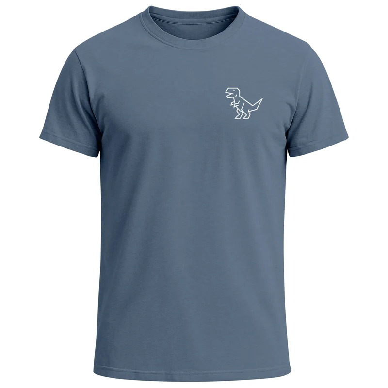 Herren T-Shirt mit Dino Print – Lustiges T-Rex Logo auf der Brust – Kurzarm Baumwollshirt mit Grafikmotiv