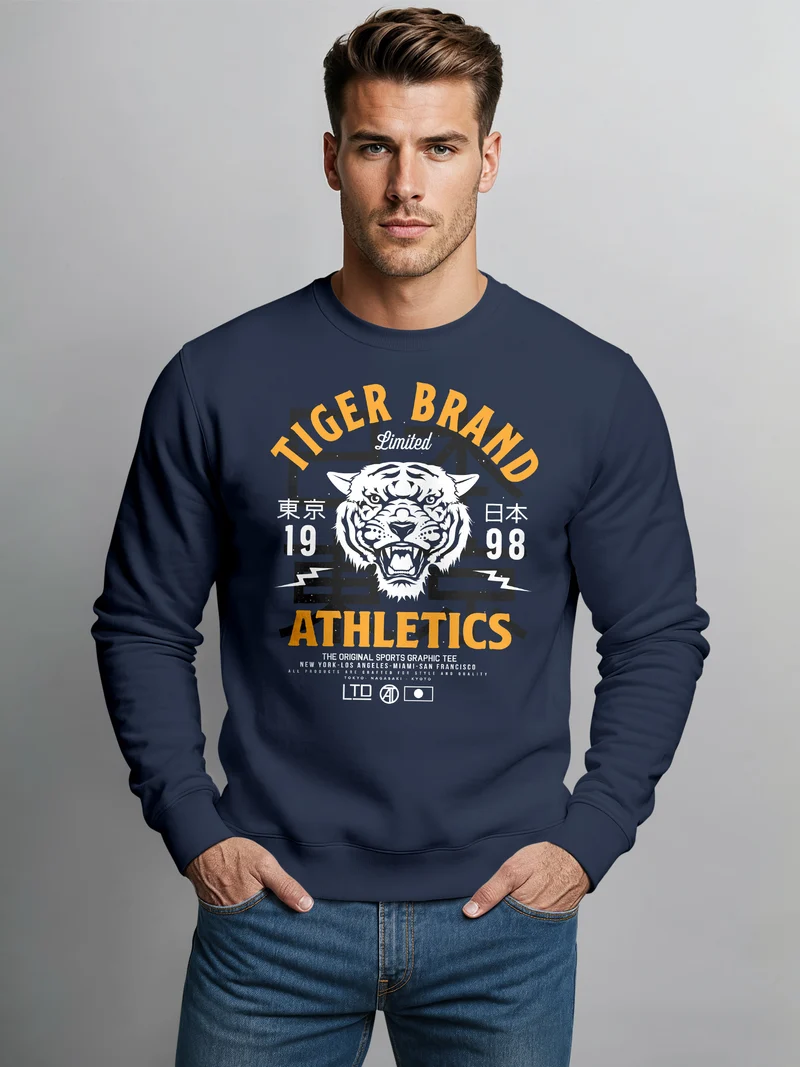 Cooles Herren Sweatshirt Tiger Brand Tokyo Supply Japan Athletic Sport Muskelshirt Muscle Shirt