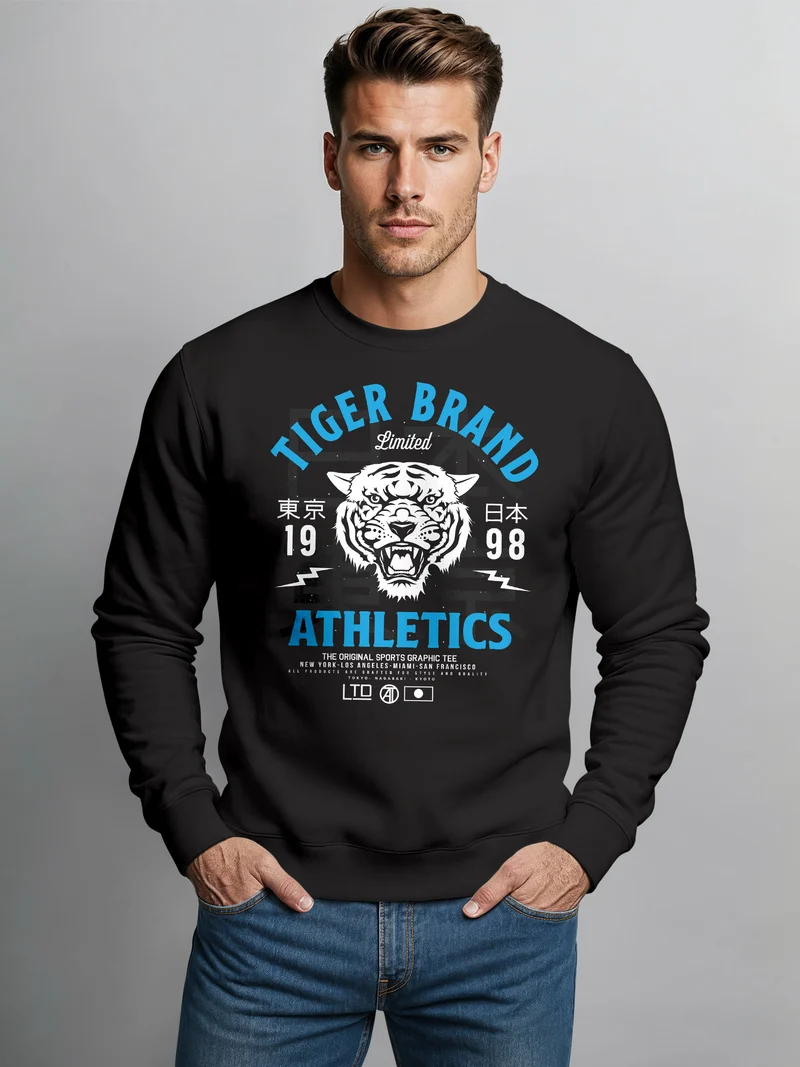 Cooles Herren Sweatshirt Tiger Brand Tokyo Supply Japan Athletic Sport Muskelshirt Muscle Shirt