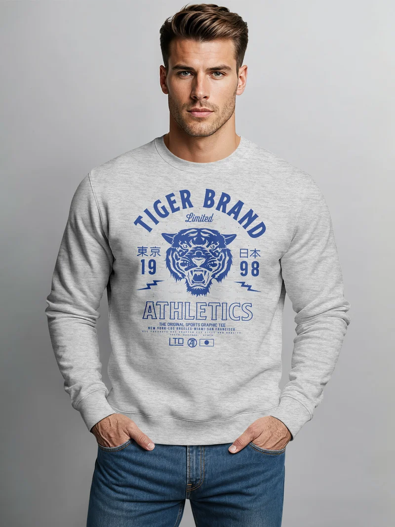 Cooles Herren Sweatshirt Tiger Brand Tokyo Supply Japan Athletic Sport Muskelshirt Muscle Shirt