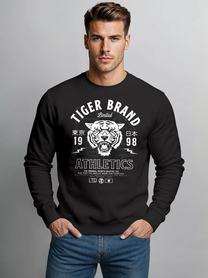 Cooles Herren Sweatshirt Tiger Brand Tokyo Supply Japan Athletic Sport Muskelshirt Muscle Shirt