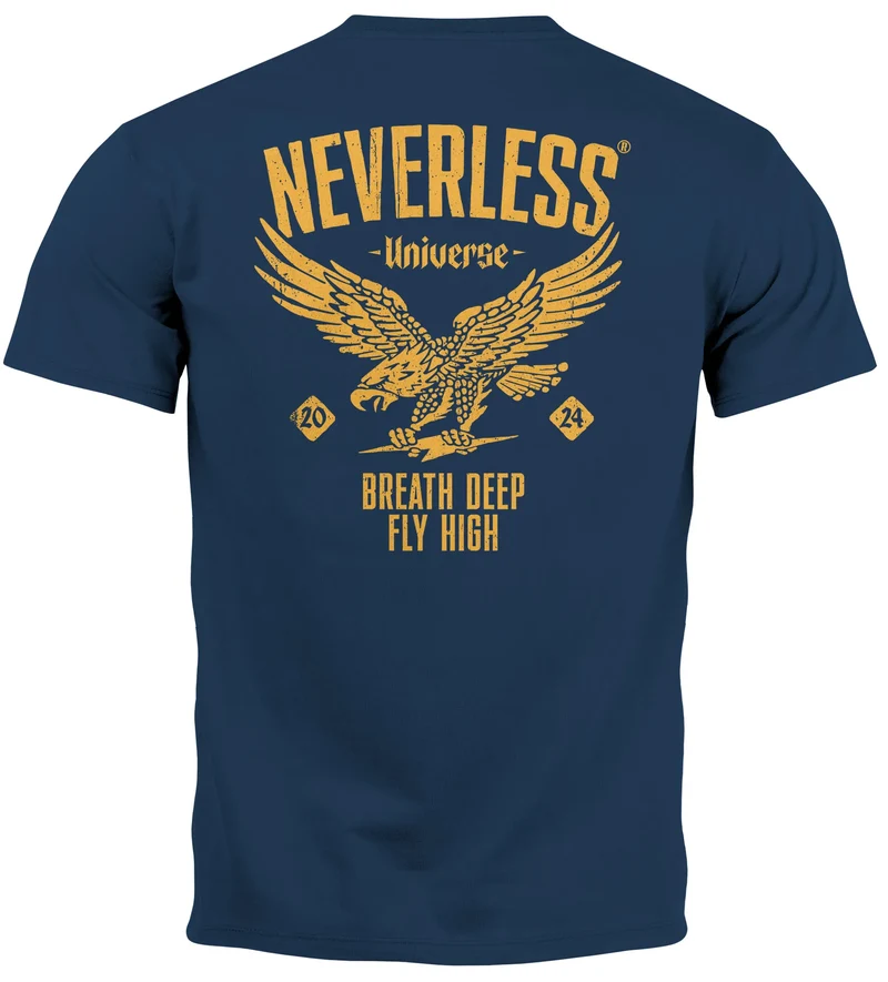 Herren T-Shirt Backprint Herren Adler Eagle Print Retro Design Rückenaufdruck Männer Fashion Streetstyle