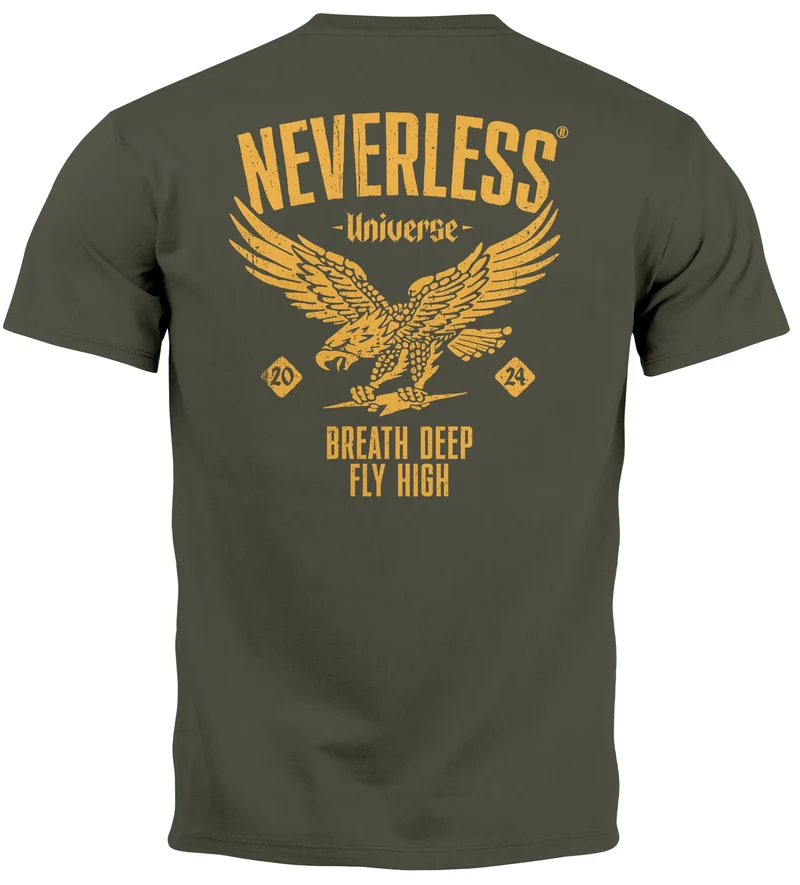 Herren T-Shirt Backprint Herren Adler Eagle Print Retro Design Rückenaufdruck Männer Fashion Streetstyle