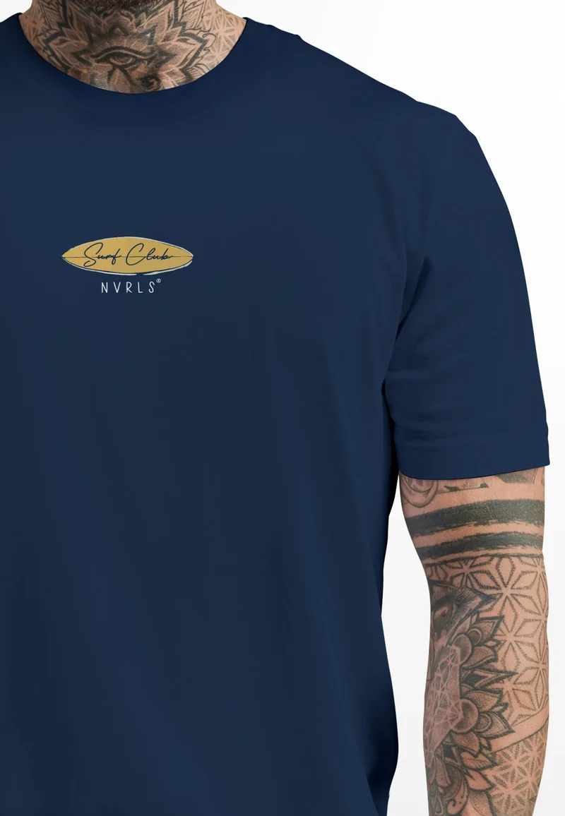 Herren T-Shirt Backprint Pelikan Print Surfer Surfboard Printshirt Männer Fashion Streetstyle