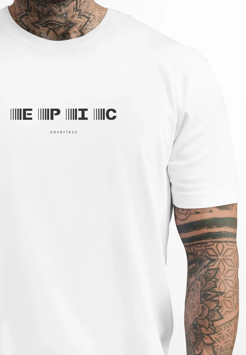 Herren T-Shirt Print Aufdruck Epic Schriftzug Statement Frontprint Fashion Streetstyle