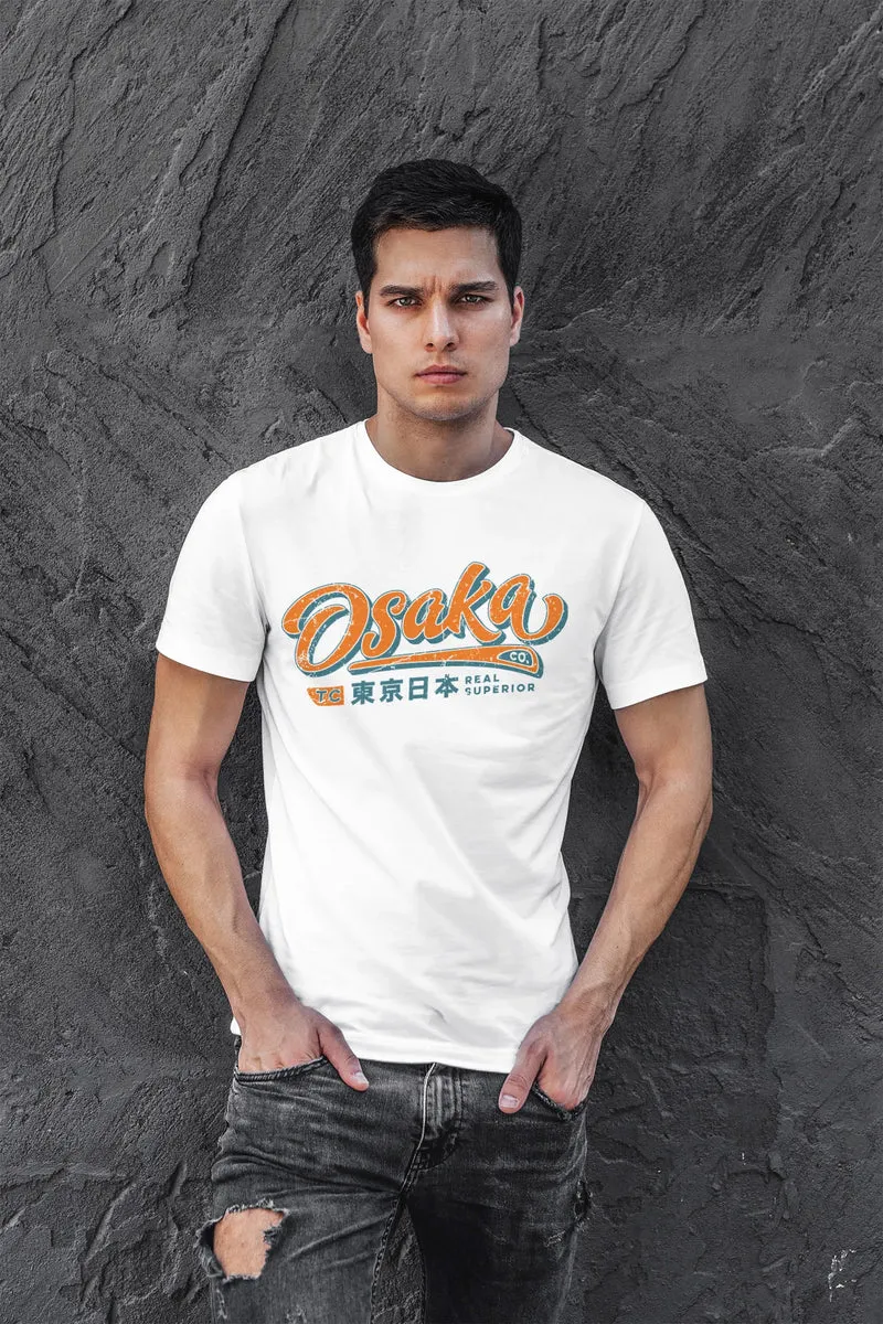 Herren T-Shirt japanische Schriftzeichen Japan Schriftzug Osaka Fashion Streetstyle