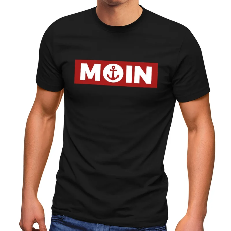 Herren T-Shirt Moin norddeutsch Morgen Anker Fashion Streetstyle
