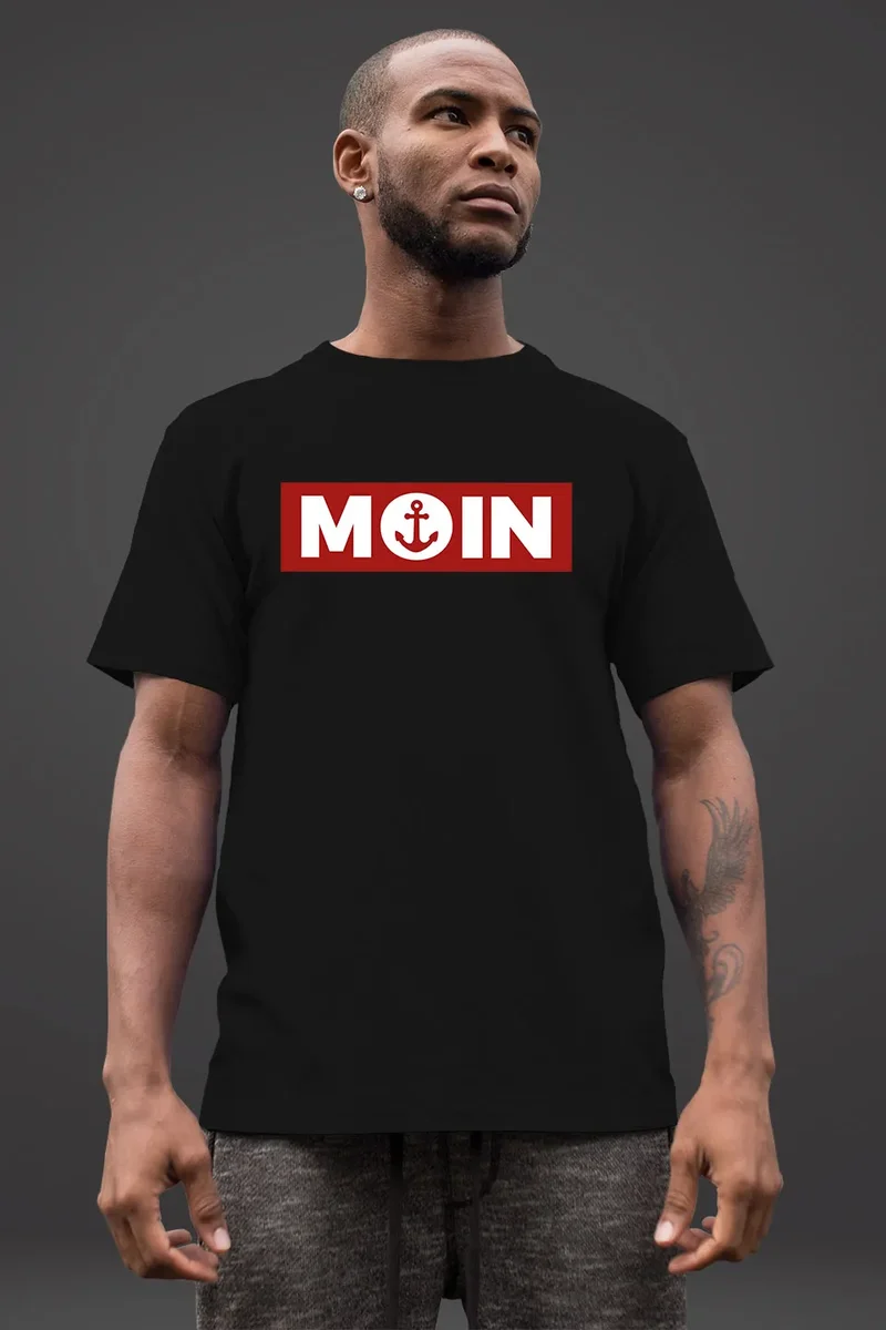 Herren T-Shirt Moin norddeutsch Morgen Anker Fashion Streetstyle