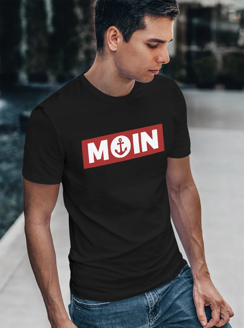 Herren T-Shirt Moin norddeutsch Morgen Anker Fashion Streetstyle