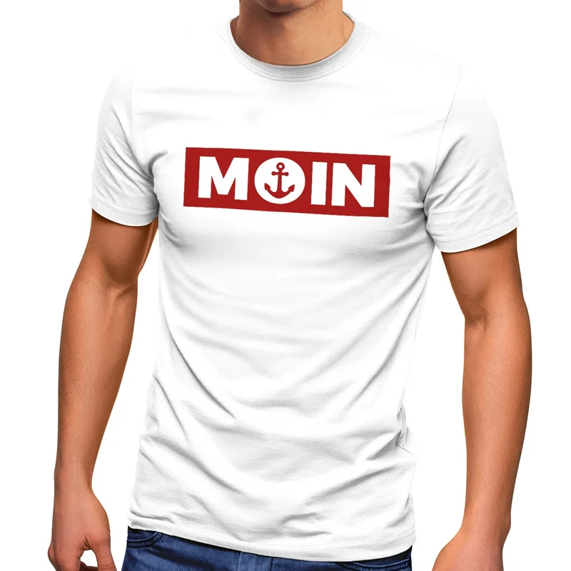 Herren T-Shirt Moin norddeutsch Morgen Anker Fashion Streetstyle