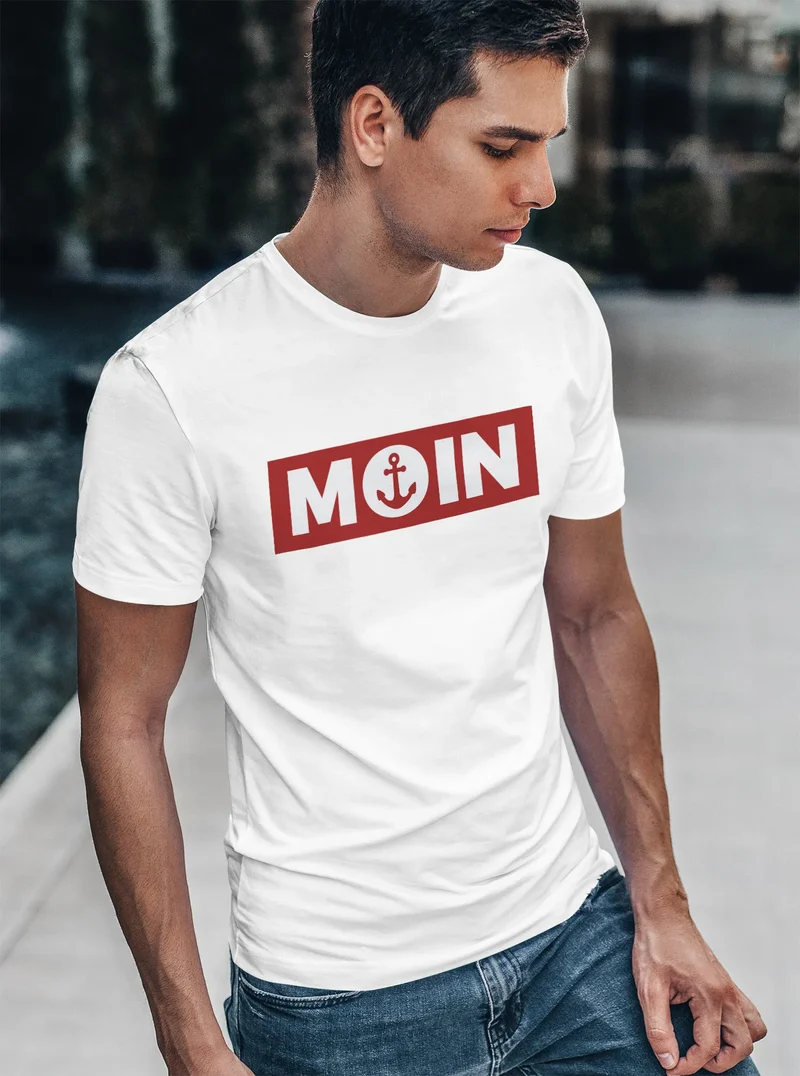 Herren T-Shirt Moin norddeutsch Morgen Anker Fashion Streetstyle