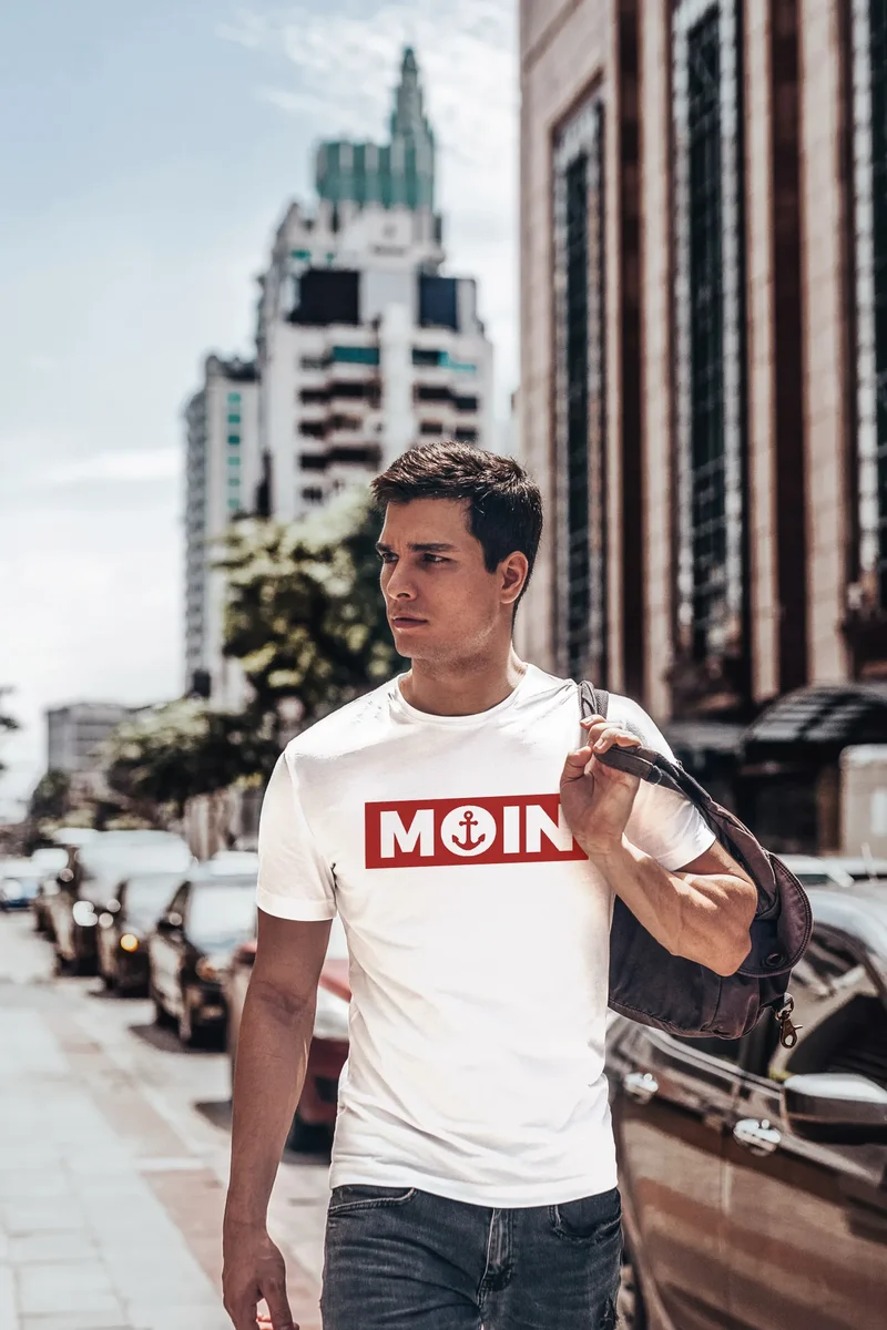 Herren T-Shirt Moin norddeutsch Morgen Anker Fashion Streetstyle