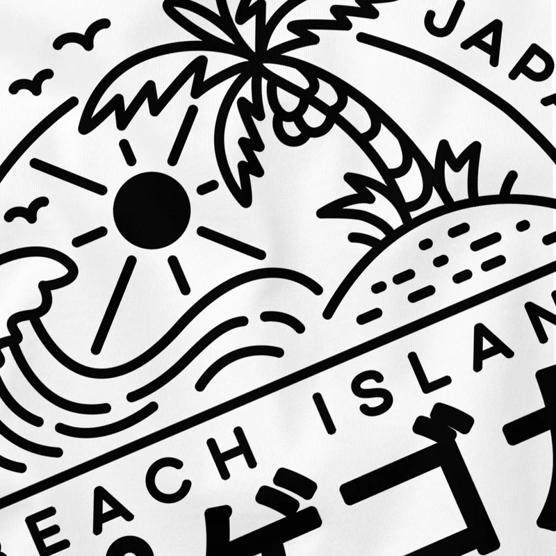 Herren T-Shirt Japan Okinawa Beach Island japanische Schriftzeichen Fashion Streetstyle