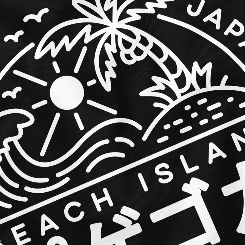 Herren T-Shirt Japan Okinawa Beach Island japanische Schriftzeichen Fashion Streetstyle