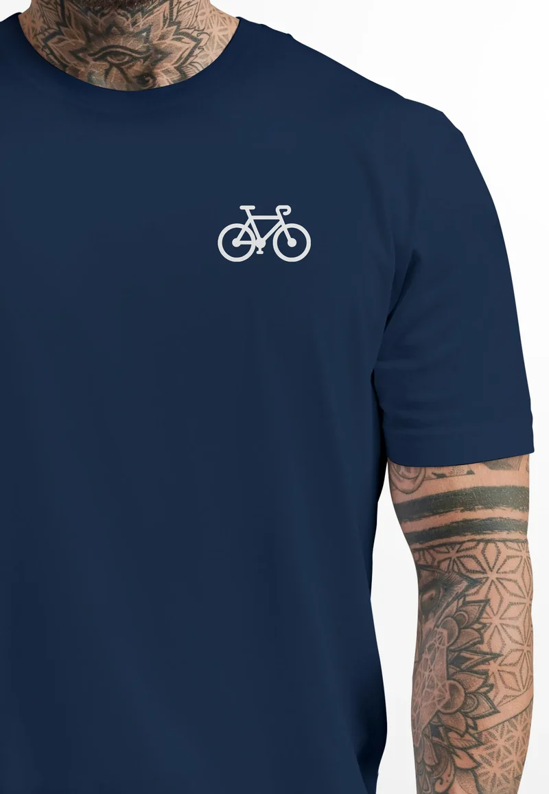 Herren T-Shirt Fahrrad Bike Printshirt Logo Aufdruck Radfahrer Outdoor Fashion Streetstyle