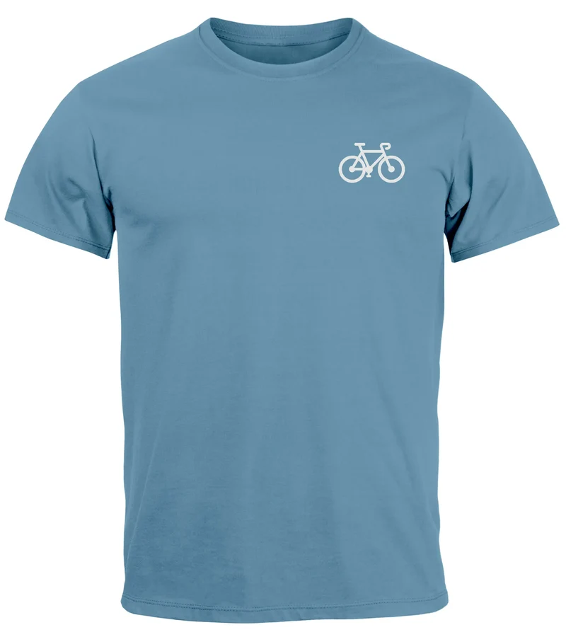 Herren T-Shirt Fahrrad Bike Printshirt Logo Aufdruck Radfahrer Outdoor Fashion Streetstyle