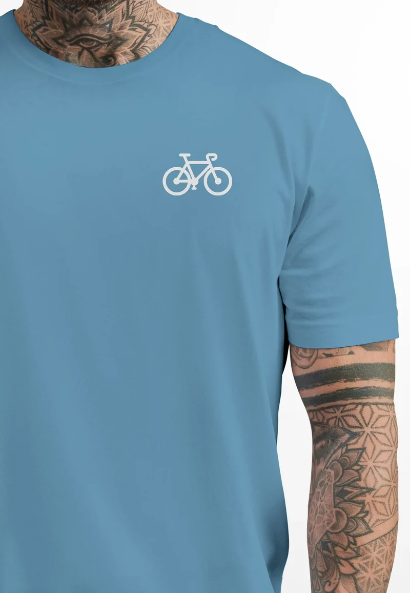 Herren T-Shirt Fahrrad Bike Printshirt Logo Aufdruck Radfahrer Outdoor Fashion Streetstyle