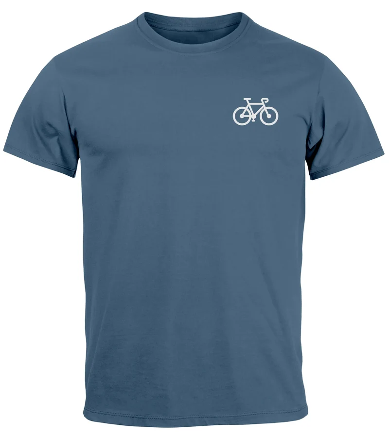 Herren T-Shirt Fahrrad Bike Printshirt Logo Aufdruck Radfahrer Outdoor Fashion Streetstyle