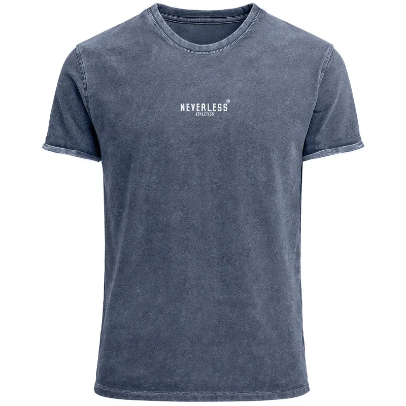 Herren Vintage T-Shirt Backprint Athletic Design Sparta Schriftzug Printshirt Aufdruck Used Look
