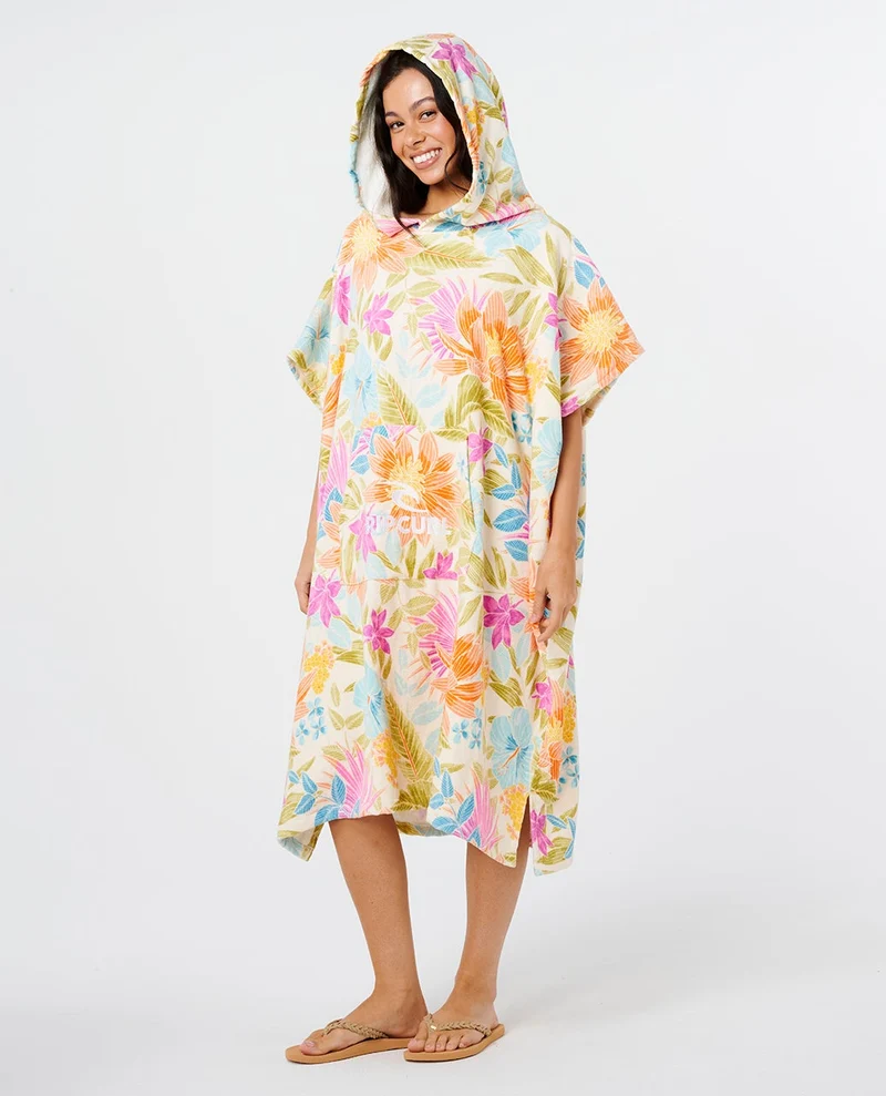 Mixed Hooded Towel Poncho