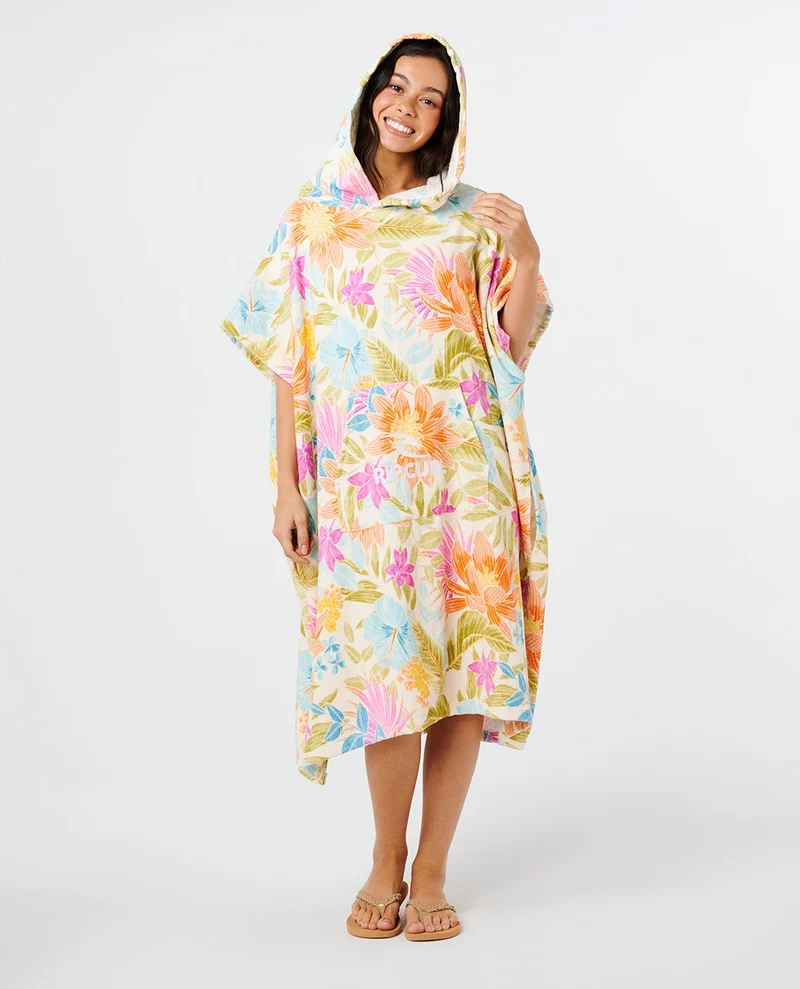 Mixed Hooded Towel Poncho