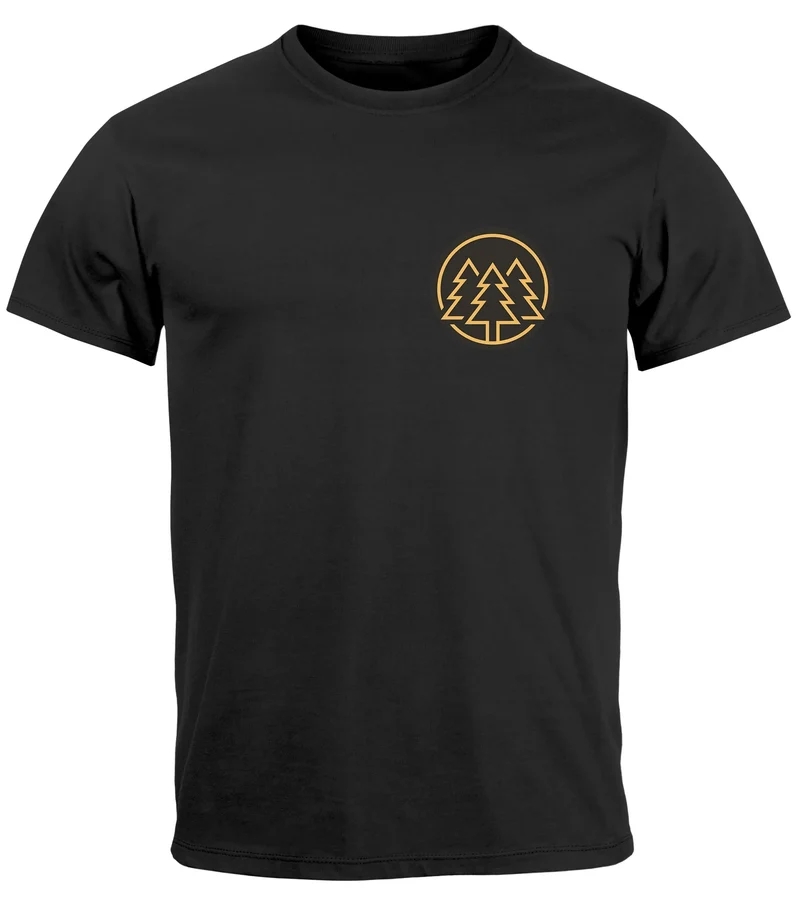 Herren T-Shirt Print Logo Wald Bäume Outdoor Wandern Motiv Fashion Streetstyle Fashion Streetstyle