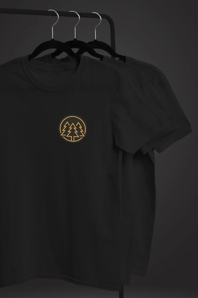 Herren T-Shirt Print Logo Wald Bäume Outdoor Wandern Motiv Fashion Streetstyle Fashion Streetstyle