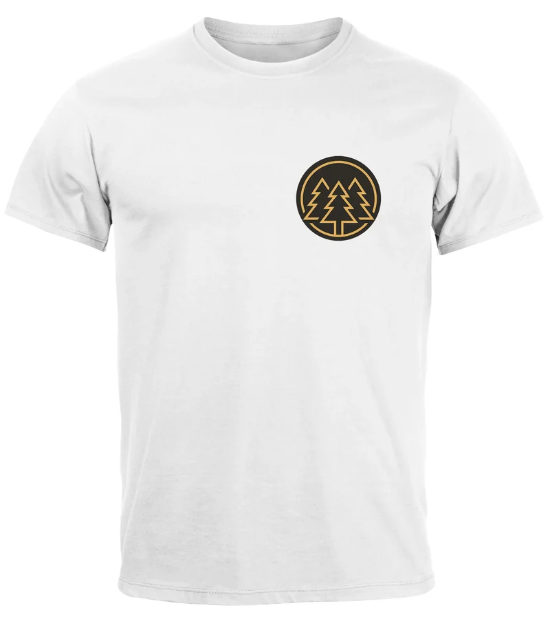 Herren T-Shirt Print Logo Wald Bäume Outdoor Wandern Motiv Fashion Streetstyle Fashion Streetstyle
