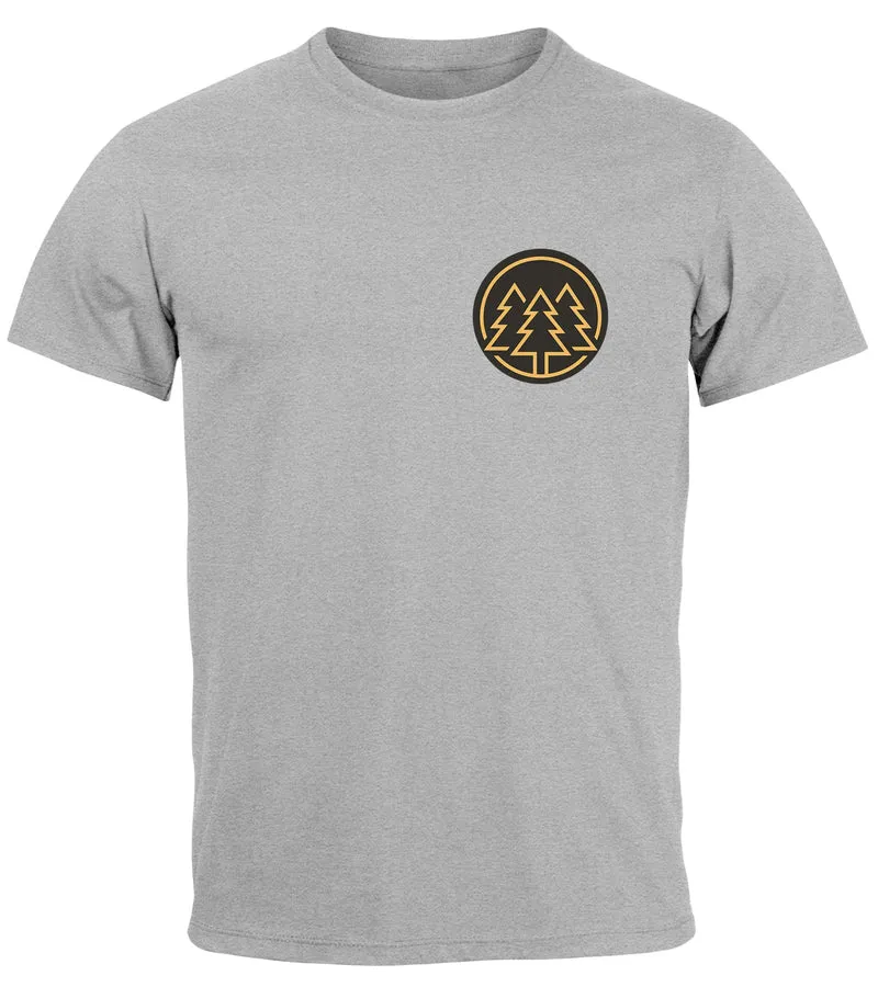 Herren T-Shirt Print Logo Wald Bäume Outdoor Wandern Motiv Fashion Streetstyle Fashion Streetstyle