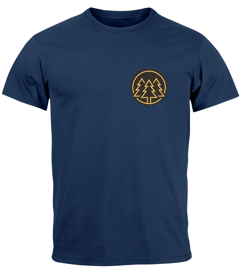 Herren T-Shirt Print Logo Wald Bäume Outdoor Wandern Motiv Fashion Streetstyle Fashion Streetstyle