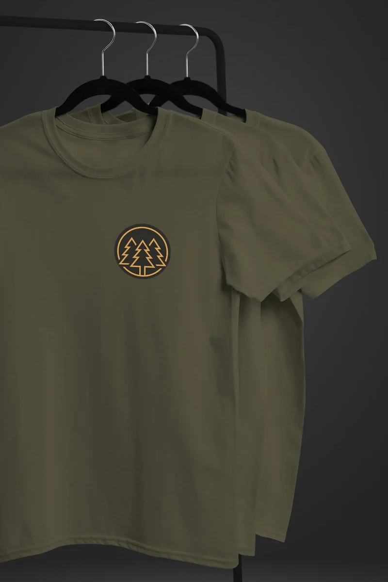Herren T-Shirt Print Logo Wald Bäume Outdoor Wandern Motiv Fashion Streetstyle Fashion Streetstyle