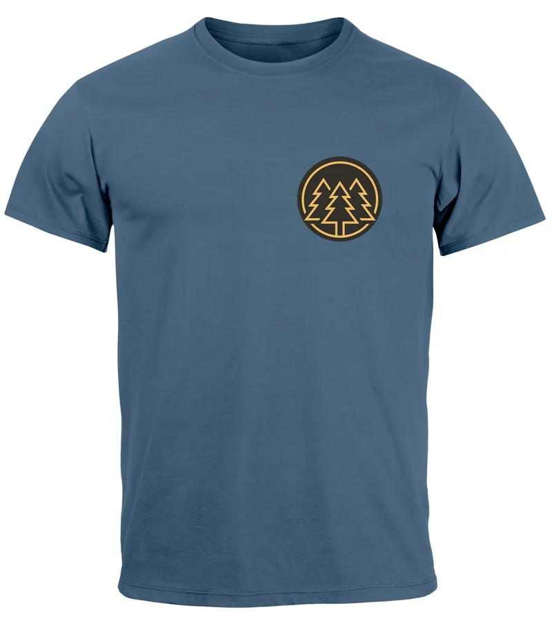 Herren T-Shirt Print Logo Wald Bäume Outdoor Wandern Motiv Fashion Streetstyle Fashion Streetstyle
