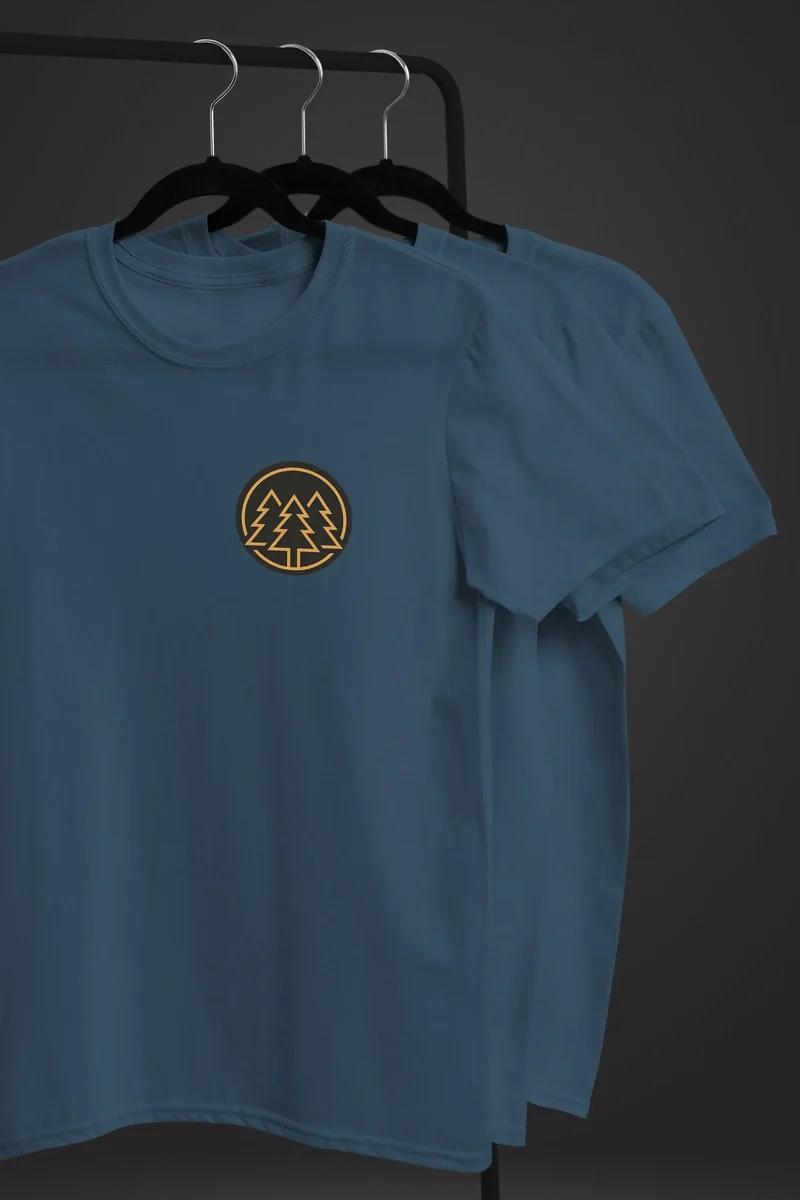 Herren T-Shirt Print Logo Wald Bäume Outdoor Wandern Motiv Fashion Streetstyle Fashion Streetstyle