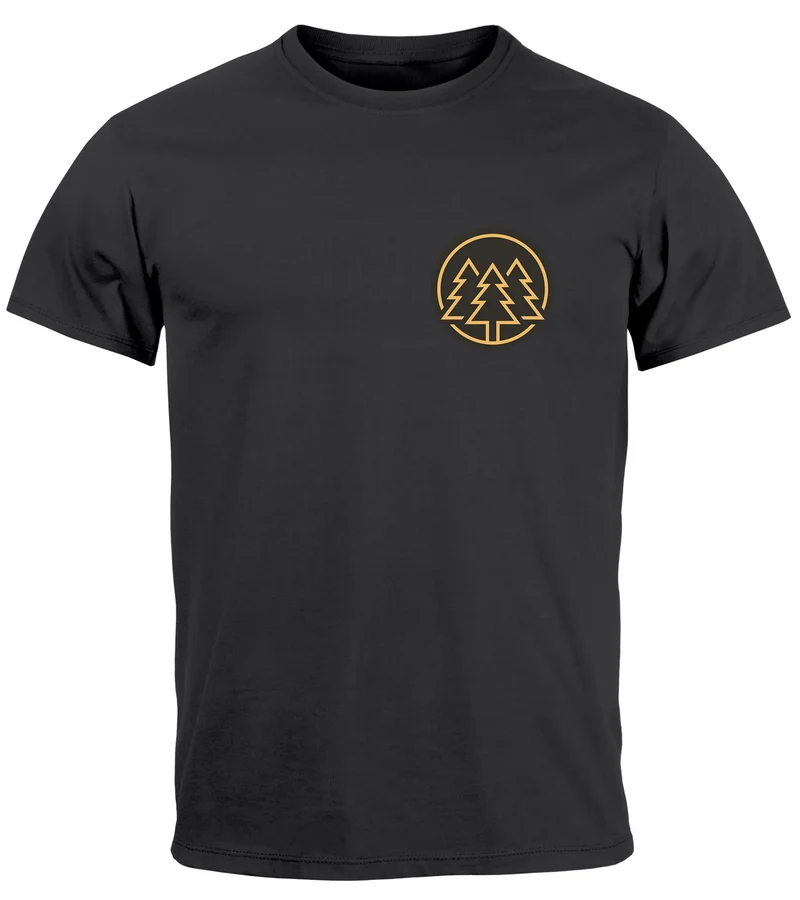 Herren T-Shirt Print Logo Wald Bäume Outdoor Wandern Motiv Fashion Streetstyle Fashion Streetstyle