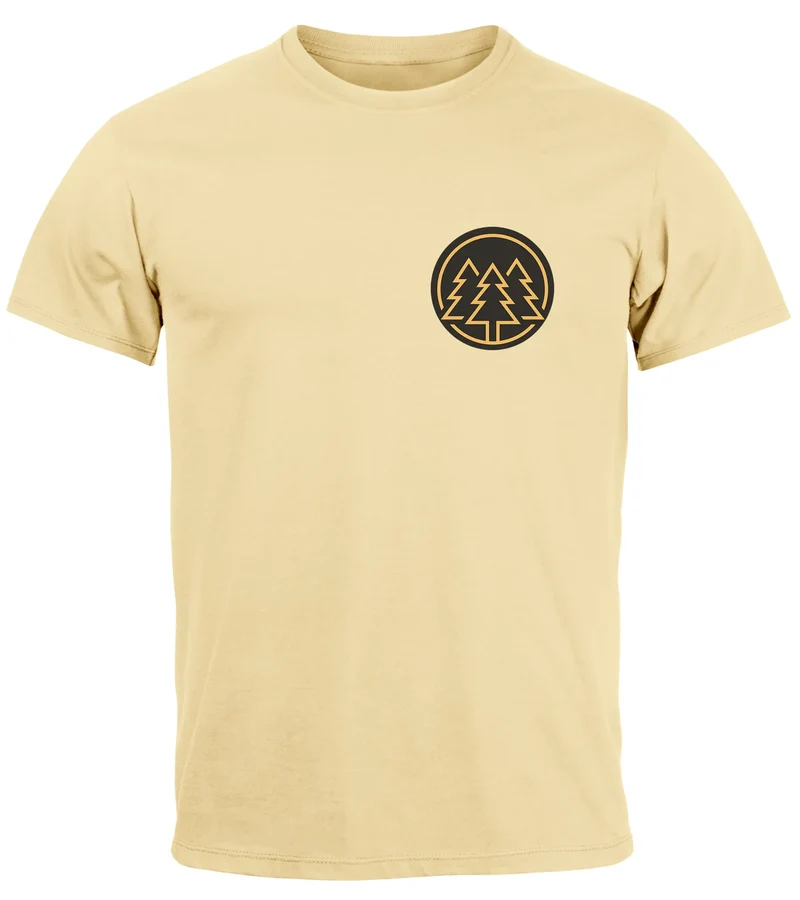 Herren T-Shirt Print Logo Wald Bäume Outdoor Wandern Motiv Fashion Streetstyle Fashion Streetstyle