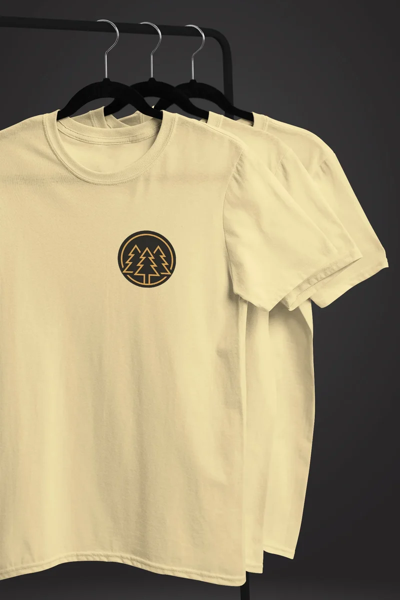 Herren T-Shirt Print Logo Wald Bäume Outdoor Wandern Motiv Fashion Streetstyle Fashion Streetstyle