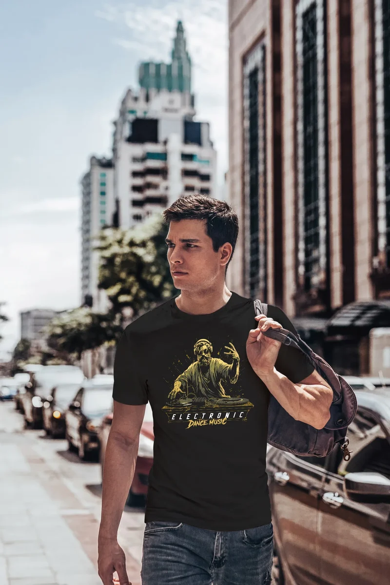 Herren T-Shirt Eletronic Dance Music MichelangeloTechno DJ Fashion Streetstyle