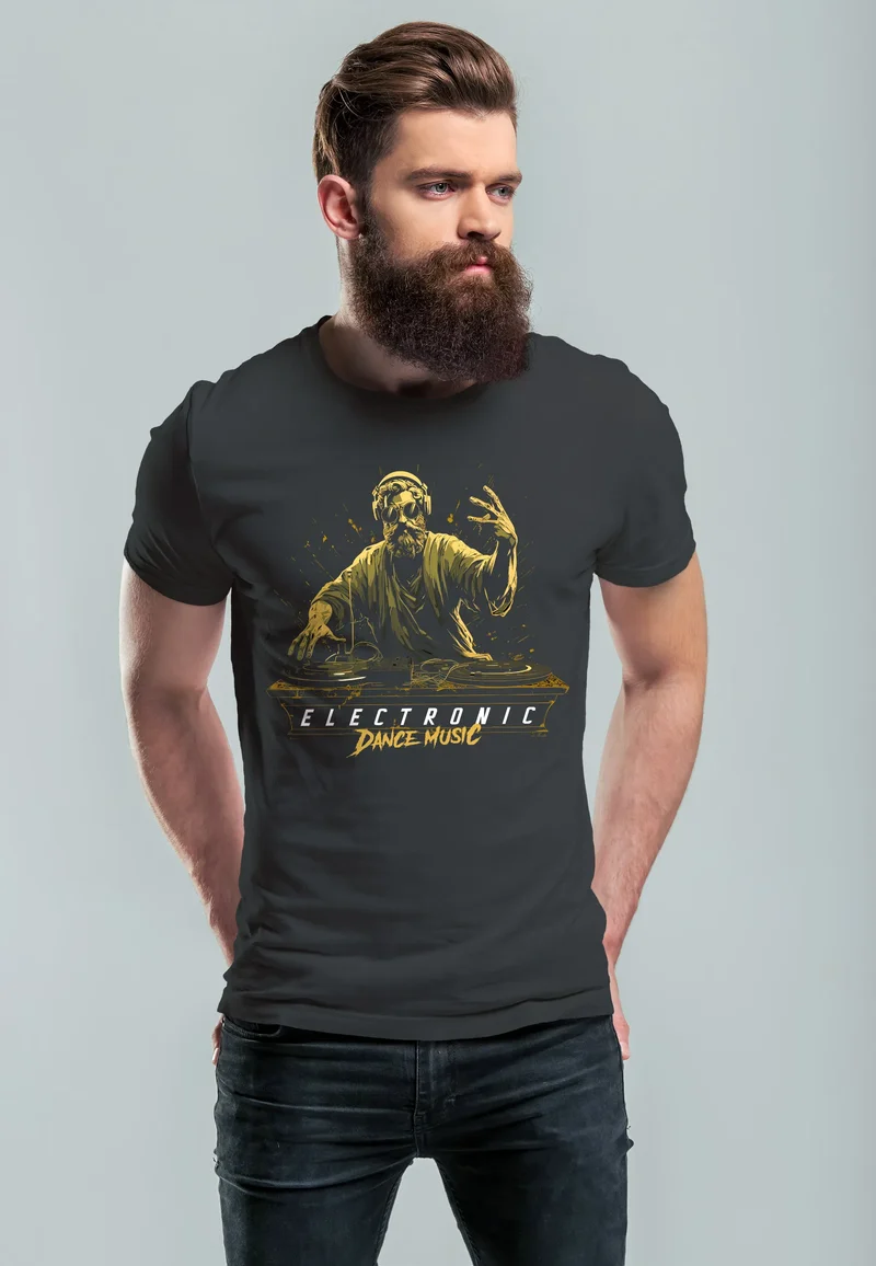 Herren T-Shirt Eletronic Dance Music MichelangeloTechno DJ Fashion Streetstyle