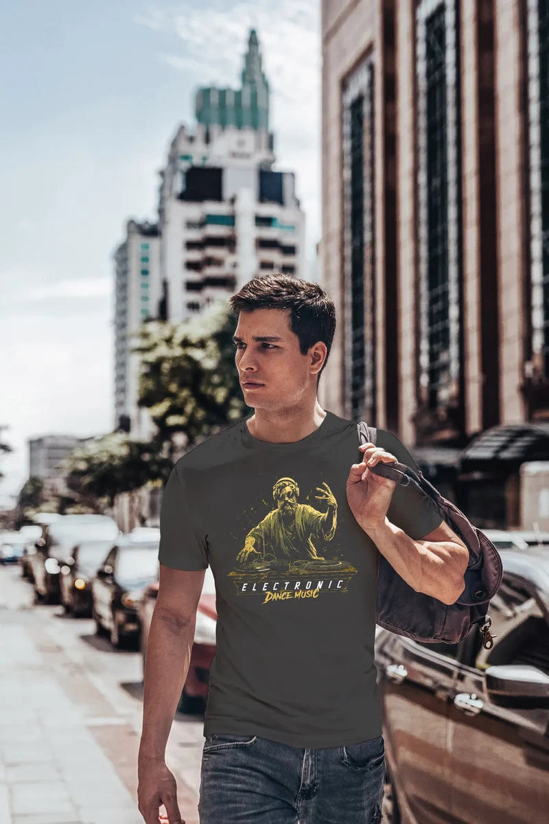 Herren T-Shirt Eletronic Dance Music MichelangeloTechno DJ Fashion Streetstyle