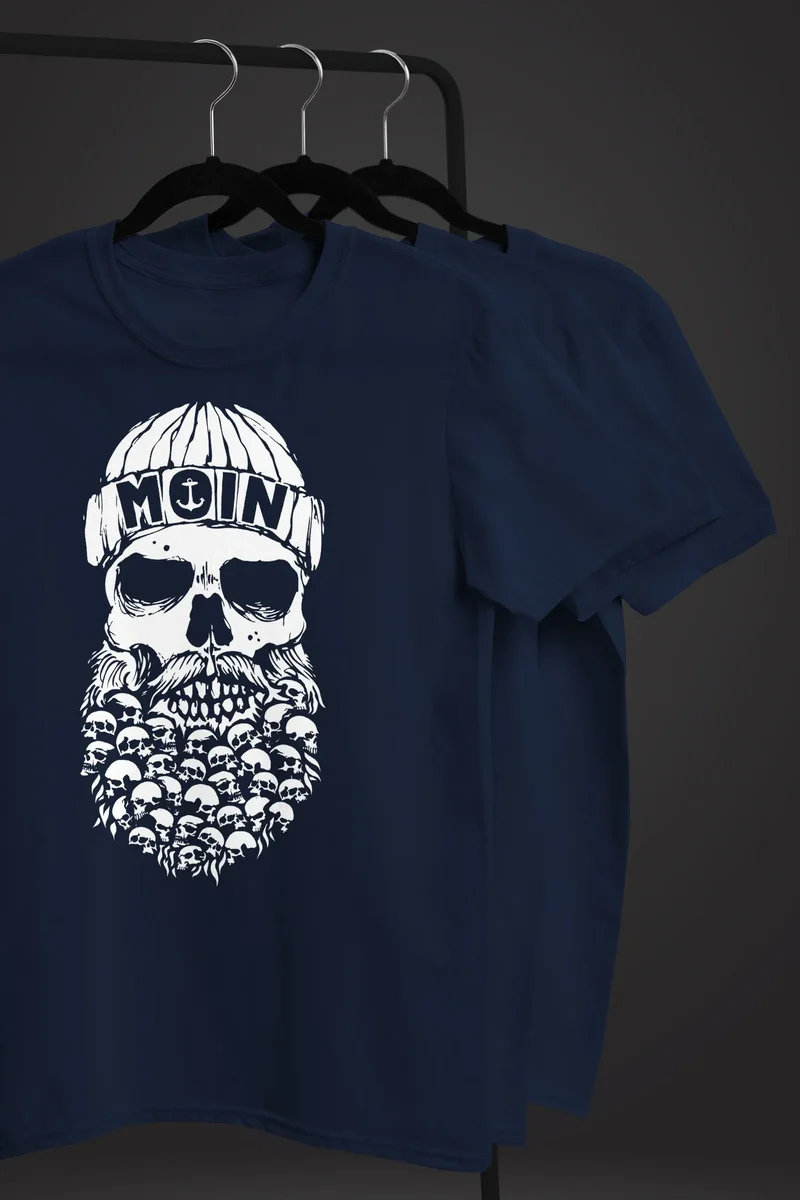Herren T-Shirt Totenkopf Nordisch Moin Hamburg Dialekt Skull Anker Fashion Streetstyle